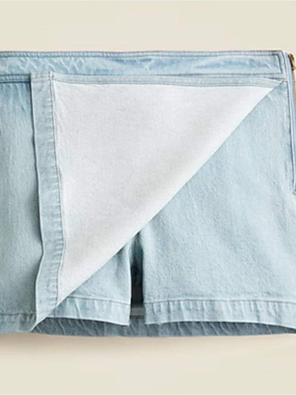 J Crew Light Wash Denim Mini Skort with Side Zip - Picture 3 of 10